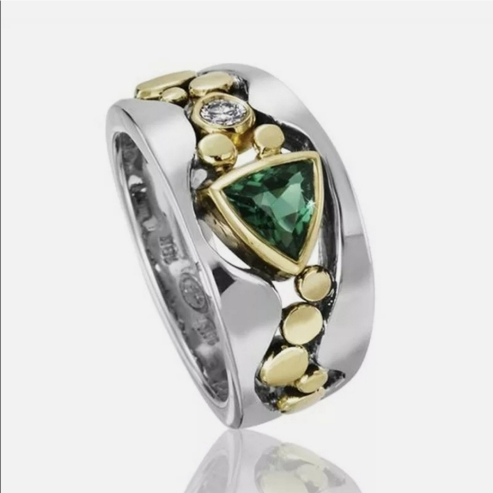 New Elegant Two Tone Ring